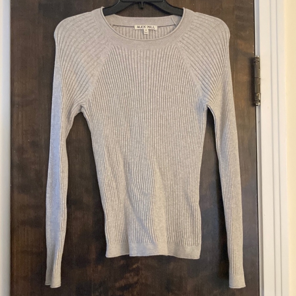 ALEX MILL Long-sleeve Tee/Sweater Medium Light Grey